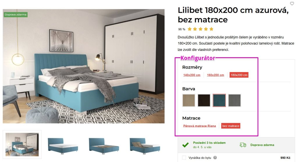 Konfigurátor postele