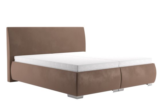 Dvoulůžko Idaho v rozměru 180x200 cm, v potahu Tiffany 29 Taupe, s matracemi