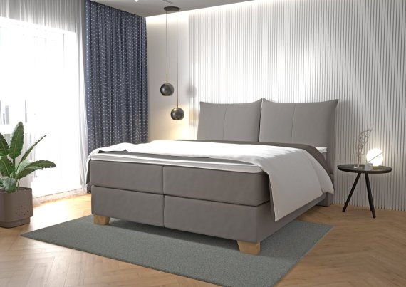 Boxspring Brisa v rozměru 180x200 cm, v potahu Trend 15 Grey, interiér