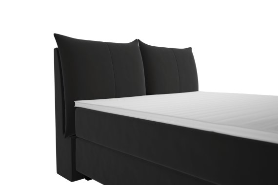 Boxspring Brisa v rozměru 180x200 cm, v potahu Trend 17 Black, detail čela