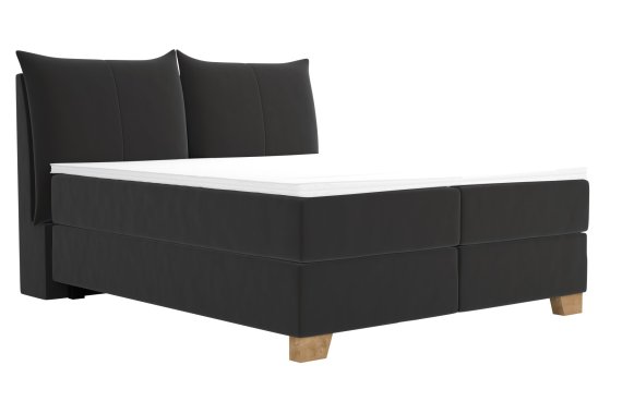 Boxspring Brisa v rozměru 180x200 cm, v potahu Trend 17 Black, s topperem