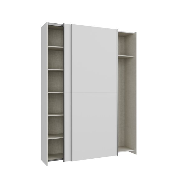 Šatní skříň Nook s posuvnými dveřmi 151x210x40 cm, bílá