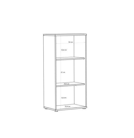 Knihovna Tempra 54x112x35 cm, bílá, vnitřní rozměry