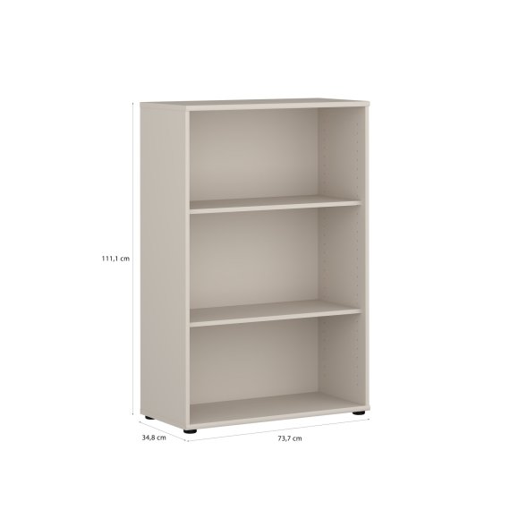 Knihovna Tempra 74x112x35 cm, bílá, vnější rozměry