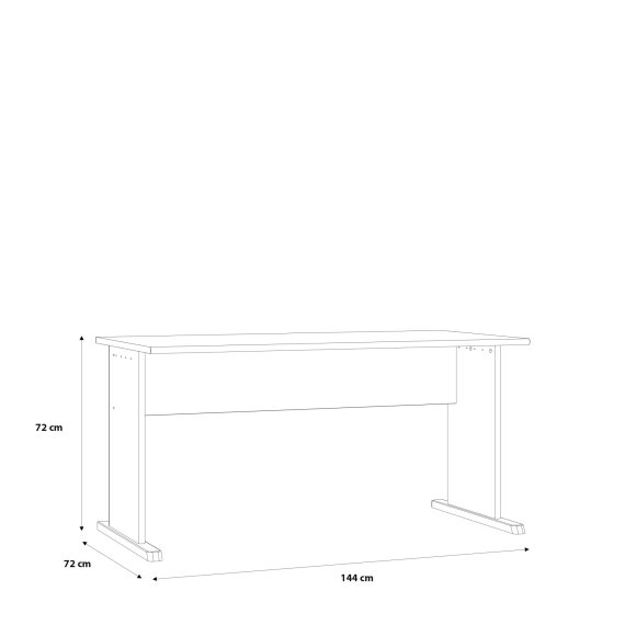 Pracovní stůl Tempra 144x72x72 cm, bílý, vnější rozměry