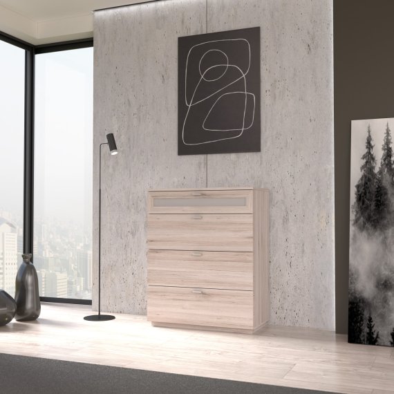Komoda Nexsus se šuplíky 80x99x40 cm, bělený dub