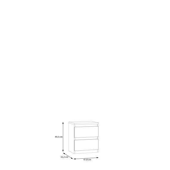 Noční stolek Edmore se šuplíky 42x50x33 cm, dub sonoma, vnější rozměry