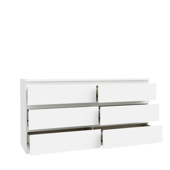 Komoda Edmore se šuplíky 154x80x43 cm, bílá