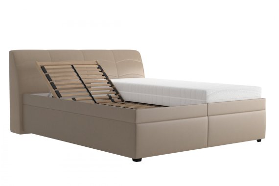 Dvoulůžko Merkur v rozměru 180x200 cm, v potahu Prima 2 Beige, ukázka polohování hlavy 
