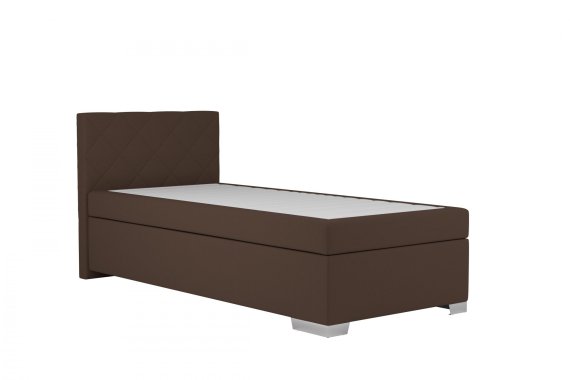 Boxspring Andy v rozměru 90x200 cm, v potahu Enjoy 4 Brown, bez topperu
