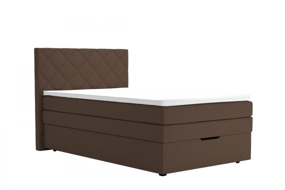 Boxspring Atika v rozměru 120x200 cm, v potahu Enjoy 4 Brown, s topperem