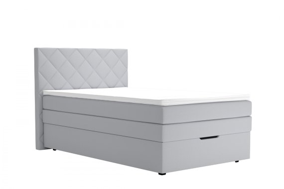 Boxspring Atika v rozměru 120x200 cm, v potahu Enjoy 21 Grey, s topperem 