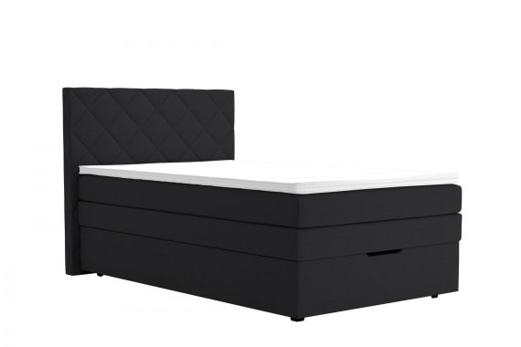 Boxspring Atika v rozměru 120x200 cm, v potahu Enjoy 25 Black, s topperem