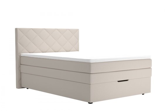 Boxspring Atika v rozměru 140x200 cm, v potahu Enjoy 1 Beige, s topperem