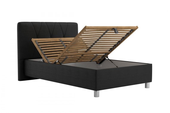 Jednolůžko Stella v rozměru 120x200 cm, v potahu Loft Black, polohování