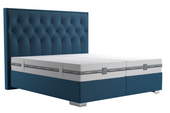 Boxspring Padmé v rozměru 180x200 cm, v potahu Tiffany 11 Blue, bez topperu