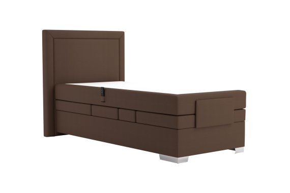 Boxspring Margo v rozměru 90x200 cm, v potahu Enjoy 4 Brown, bez topperu