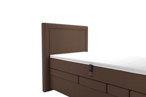 Boxspring Margo v rozměru 90x200 cm, v potahu Enjoy 4 Brown, detail čela