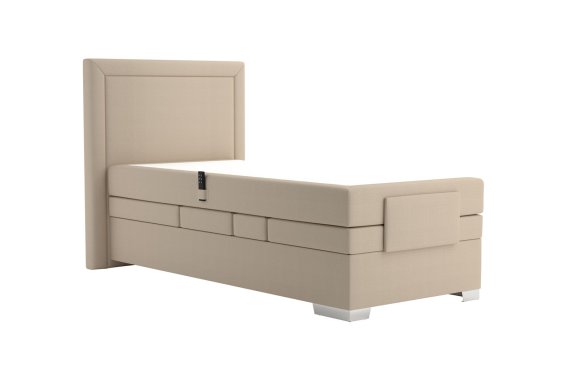 Boxspring Margo v rozměru 90x200 cm, v potahu Enjoy 2 Camel, bez topperu