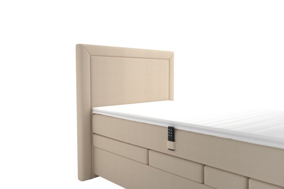 Boxspring Margo v rozměru 100x200 cm, v potahu Enjoy 2 Camel, detail čela