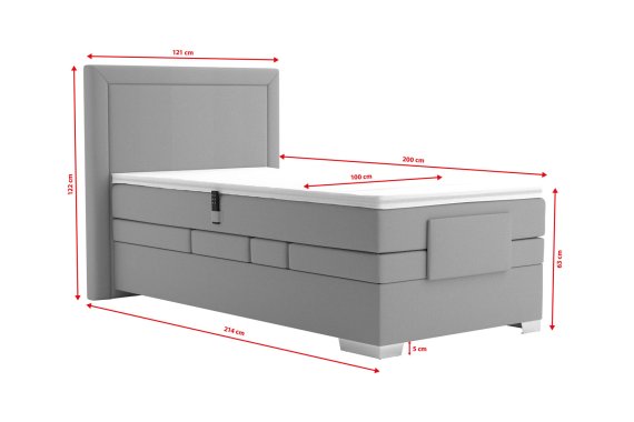 Boxspring Margo v rozměru 100x200 cm, v potahu Arte 23, rozměry