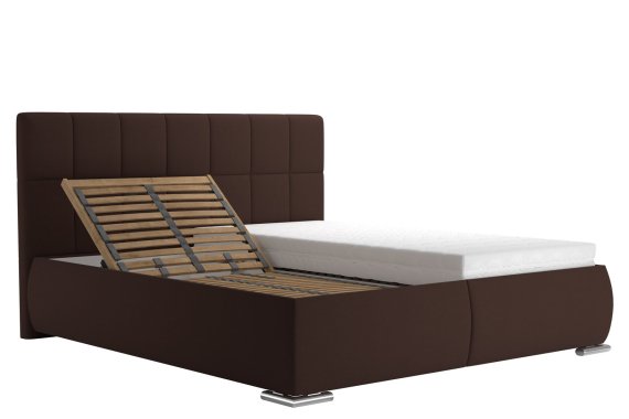 Dvoulůžko Sanza v rozměru 180x200 cm, v potahu Savoy 25 Choco, polohování hlavy