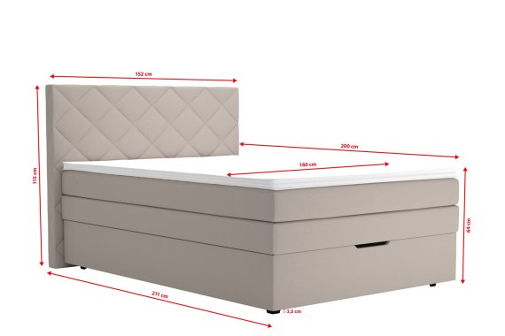 Boxspring Atika v rozměru 140x200 cm, v potahu Amore 31, rozměry