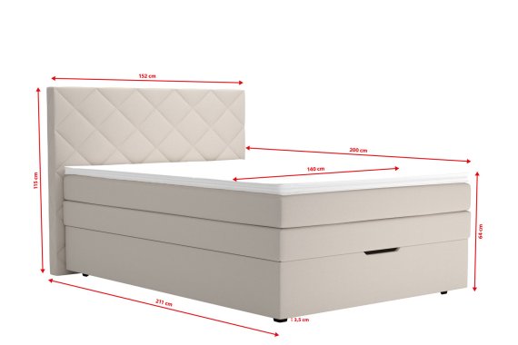 Boxspring Atika v rozměru 140x200 cm, v potahu Enjoy 1 Beige, rozměry