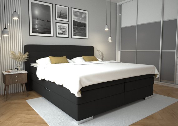 Boxspring Maria v rozměru 180x200 cm, v potahu Trinity 16, interiér 