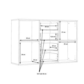 Komoda Anta se šuplíky, bílá a dub sonoma, rozměry