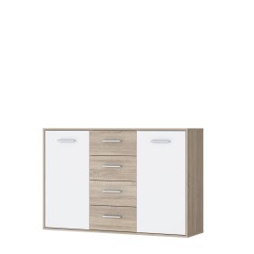 Komoda Anta se šuplíky, bílá a dub sonoma