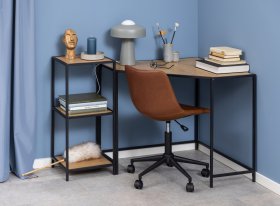 Knihovna Senito, černá a dub, interiér