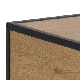 Noční stolek Senito se šuplíkem, černá a dub, detail