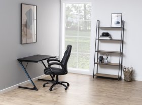 Knihovna Senito, černá a dub, interiér