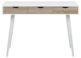 Psací stůl Nipona se šuplíky, bílý a dub sonoma
