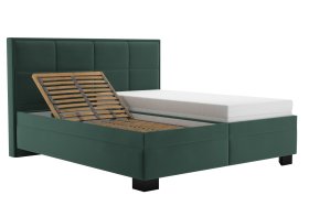 Dvoulůžko Ela v rozměru 180x200 cm, v potahu Tiffany 10 DK Green, polohování hlavy