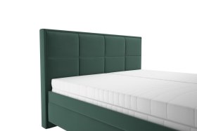 Dvoulůžko Ela v rozměru 180x200 cm, v potahu Tiffany 10 DK Green, detail čela