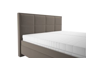 Dvoulůžko Ela v rozměru 180x200 cm, v potahu Tiffany 29 Taupe, detail čela
