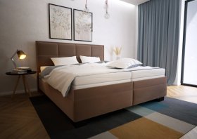 Dvoulůžko Ela v rozměru 180x200 cm, v potahu Tiffany 29 Taupe, interiér