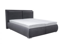 Dvoulůžko Korona v rozměru 180x200 cm, v potahu Savoy 94 DK. Grey a Arte 14