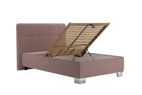 Jednolůžko Kelly v rozměru 90x200 cm, v potahu Enjoy 19 Flamingo, úložný prostor