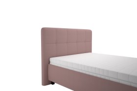 Jednolůžko Kelly v rozměru 90x200 cm, v potahu Enjoy 19 Flamingo, detail čela