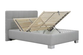 Jednolůžko Kelly v rozměru 120x200 cm, v potahu Bravo 11 Silver, úložný prostor