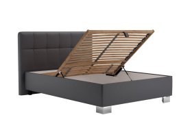 Jednolůžko Kelly v rozměru 140x200 cm, v potahu Loft Grey, úložný prostor