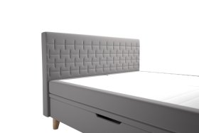 Bella v rozměru 180x200 cm, v potahu Tiffany 16 Grey, detail čela