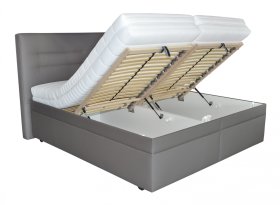 Dvoulůžko Real v rozměru 180x200 cm, v potahu Loft Coffee, ukázka polohování roštu 