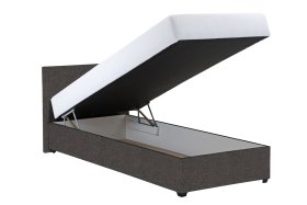 Jednolůžko Rodney v rozměru 90x200 cm, v potahu Alcone 68 Grey, úložný prostor