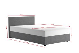 Jednolůžko Rodney v rozměru 120x200 cm, v potahu Malmö New 90, rozměry