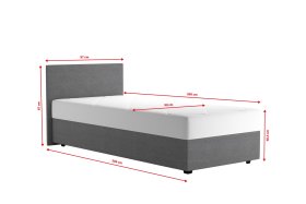 Jednolůžko Rodney v rozměru 90x200 cm, v potahu Malmö New 90, rozměry