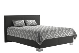 Dvoulůžko Grand v rozměru 160x200 cm, v potahu Matrix 19, s přehozem a polštářky v potahu Duvet Duo 2A